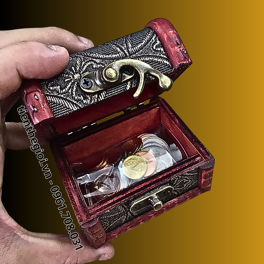 Hộp Rương Đựng Xu Mini Decor, Trang Sức Thủ Công